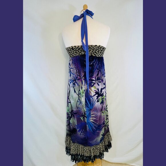 Jean Paul Gaultier Resort Polka Dot + Palm Maxi Dress - Size 6 - Picture 5 of 16